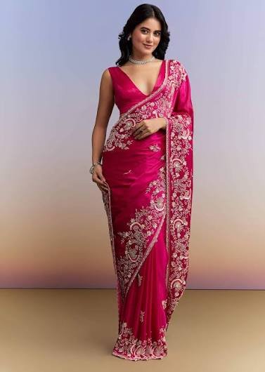 Rani Gulab Heritage Saree